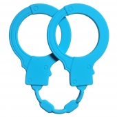 Голубые силиконовые наручники Stretchy Cuffs Turquoise - Lola Games - купить с доставкой в Северске