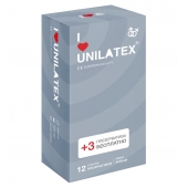 Презервативы с рёбрами Unilatex Ribbed - 12 шт. + 3 шт. в подарок - Unilatex - купить с доставкой в Северске