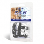 Утяжка на пенис на замочке Duo Cock And Ball Lock - BlueLine - купить с доставкой в Северске