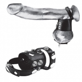 Утяжка на пенис и мошонку Cock Ring With 1.5  Ball Stretcher And Optional Weight Ring - BlueLine - купить с доставкой в Северске