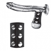 Чёрная утяжка на кнопках 100% PVC STRAP WITH METAL SNAP - BlueLine - купить с доставкой в Северске