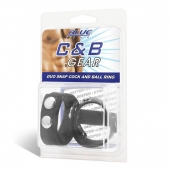 Утяжка на пенис с клёпками Duo Snap Cock And Ball Ring - BlueLine - купить с доставкой в Северске