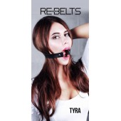 Чёрный кожаный чокер-кляп Tyra Black - Rebelts - купить с доставкой в Северске