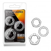 Набор из 3 прозрачных эрекционных колец Stay Hard Beaded Cockrings - Blush Novelties - в Северске купить с доставкой