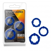 Набор из 3 синих эрекционных колец Stay Hard Beaded Cockrings - Blush Novelties - в Северске купить с доставкой