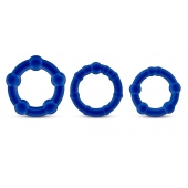 Набор из 3 синих эрекционных колец Stay Hard Beaded Cockrings - Blush Novelties - в Северске купить с доставкой