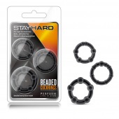 Набор из 3 чёрных эрекционных колец Stay Hard Beaded Cockrings - Blush Novelties - в Северске купить с доставкой