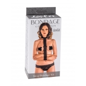 Ошейник с длинной лентой и наручниками Strap Bondage Kit Plus Size - Lola Games - купить с доставкой в Северске