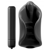 Чёрный мастурбатор Vibrating Silicone Stimulator с вибрацией - Pipedream - в Северске купить с доставкой