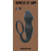 Серое эрекционное кольцо Sensation с анальным стимулятором - Lola Games - в Северске купить с доставкой