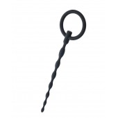 Чёрный уретральный плаг с кольцом - ToyFa - купить с доставкой в Северске