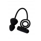Чёрное эрекционное кольцо с вибростимулятором и анальным хвостом - Erotist Adult Toys - в Северске купить с доставкой