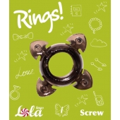 Чёрное эрекционное кольцо Rings Screw - Lola Games - в Северске купить с доставкой