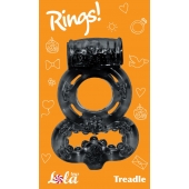 Чёрное эрекционное кольцо Rings Treadle с подхватом - Lola Games - в Северске купить с доставкой