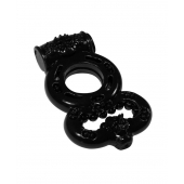 Чёрное эрекционное кольцо Rings Treadle с подхватом - Lola Games - в Северске купить с доставкой