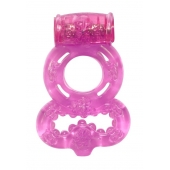 Розовое эрекционное кольцо Rings Treadle с подхватом - Lola Games - в Северске купить с доставкой