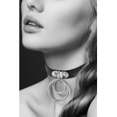 Черный чокер с двумя кольцами - Bijoux Pour Toi - купить с доставкой в Северске