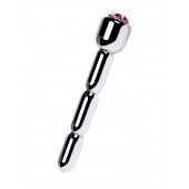 Серебристый уретральный плаг со стразом - 7 см. - ToyFa - купить с доставкой в Северске