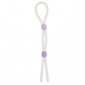 Прозрачное эрекционное кольцо-лассо SILICONE LASSO COCK RING DUAL BEADS - NMC - в Северске купить с доставкой