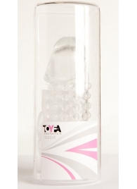 Гелевая прозрачная насадка с 2 отростками - 13 см. - Toyfa Basic - в Северске купить с доставкой