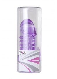 Закрытая фиолетовая насадка с 2 отростками - 13 см. - Toyfa Basic - в Северске купить с доставкой