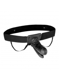Полый страпон с двумя отростками и вибрацией Unisex Vibrating Hollow Strap-On Double Penetrating Dildo - 17,8 см. - Lux Fetish - купить с доставкой в Северске