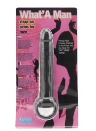 Чёрная насадка на пенис для анальной стимуляции WHATA MAN - 16 см. - Seven Creations - в Северске купить с доставкой