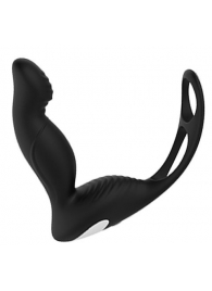 Черный вибромассажер простаты P-PLEASER W ERECTION ENHANCE - Dream Toys - в Северске купить с доставкой