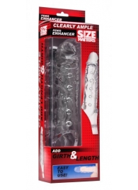 Прозразная закрытая насадка на пенис с поддержкой мошонки Clearly Ample Penis Enhancer - 22 см. - XR Brands - в Северске купить с доставкой