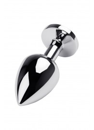 Серебристая коническая анальная пробка с красным кристаллом - 8 см. - ToyFa - купить с доставкой в Северске