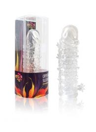 Закрытая прозрачная рельефная насадка Crystal sleeve - 13 см. - Erowoman-Eroman - в Северске купить с доставкой