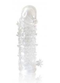 Закрытая прозрачная рельефная насадка Crystal sleeve - 13 см. - Erowoman-Eroman - в Северске купить с доставкой
