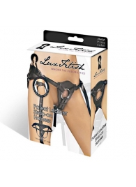 Черные трусики для страпона из патентованной кожи - Lux Fetish - купить с доставкой в Северске