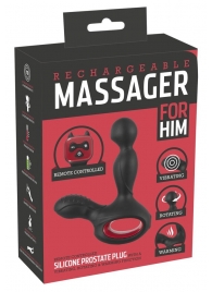 Черный вибромассажер простаты с нагревом и ротацией Prostate Plug - 14,5 см. - Orion - в Северске купить с доставкой