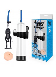 Прозрачная вакуумная вибропомпа Sex Expert с насадкой-вагиной - Sex Expert - в Северске купить с доставкой