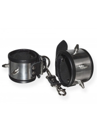 Серебристо-черные наручники с шипами и металлическим блеском - Sitabella - купить с доставкой в Северске