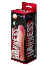 Телесная реалистичная насадка на Harness с коннектором BLACK LINE - 17 см. - LOVETOY (А-Полимер) - купить с доставкой в Северске