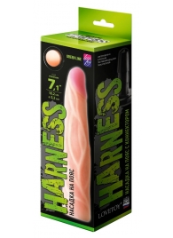 Телесная насадка с венками на Harness с коннектором GREEN LINE - 18 см. - LOVETOY (А-Полимер) - купить с доставкой в Северске
