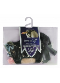Черный пояс-трусики с двумя насадками Soft-Dolli - 16,5 и 10,5 см. - LOVETOY (А-Полимер) - купить с доставкой в Северске