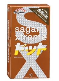 Презервативы Sagami Xtreme FEEL UP с точечной текстурой и линиями прилегания - 10 шт. - Sagami - купить с доставкой в Северске