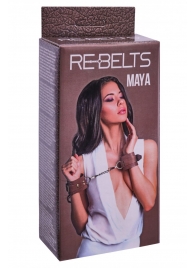 Коричневые кожаные наручники Maya - Rebelts - купить с доставкой в Северске