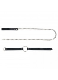 Черный поводок и чокер с кольцом Rada - Rebelts - купить с доставкой в Северске