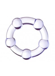 Фиолетовое эрекционное кольцо на пенис с бусинами - Штучки-дрючки - в Северске купить с доставкой