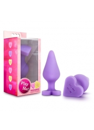 Фиолетовая анальная пробка Naughty Candy Heart Do Me Now - 8,9 см. - Blush Novelties - купить с доставкой в Северске