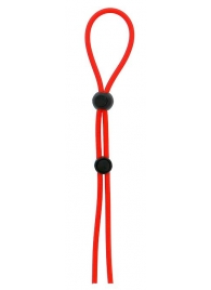 Красное лассо на пенис с двумя бусинами STRETCHY LASSO CAGE - Dream Toys - в Северске купить с доставкой