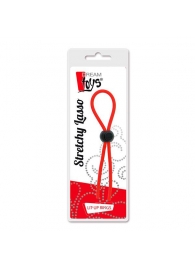 Красное эрекционное лассо с одной бусиной-утяжкой STRETCHY THIN LASSO - Dream Toys - в Северске купить с доставкой