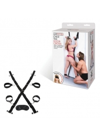 Чёрный набор для фиксации у двери - Lux Fetish - купить с доставкой в Северске