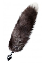 Серебристая металлическая анальная втулка с хвостом чернобурой лисы - размер S - ToyFa - купить с доставкой в Северске