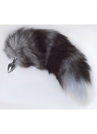 Серебристая анальная пробка с пушистым хвостом - Sitabella - купить с доставкой в Северске