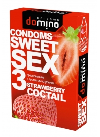 Презервативы для орального секса DOMINO Sweet Sex с ароматом клубничного коктейля  - 3 шт. - Domino - купить с доставкой в Северске